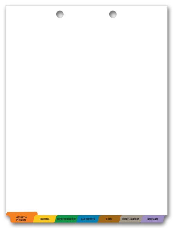 Medical Chart Dividers - 7 Tab Set