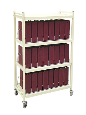 Mobile Chart Rack, 24-Space Binder Cart