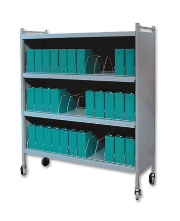 Mobile Chart Rack, 36-Space Binder Cabinet