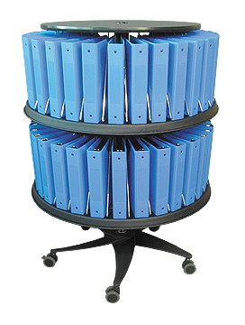 Mobile Chart Binder Carousel, 60-Space Floor Model
