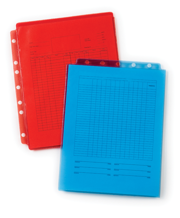 Tinted Sheet Protectors - Transparent Red & Blue
